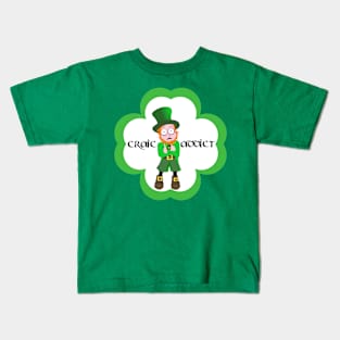 St Patrick's Day Leprechaun Craic Addict Kids T-Shirt